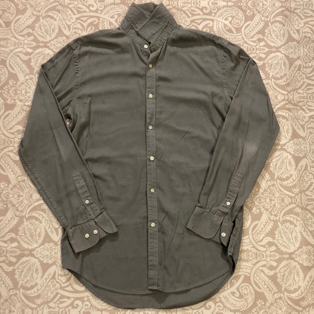 Men’s Versa Grey Button-Down Shirt | Size M (15-34/35) | Casual to Semi-Formal C